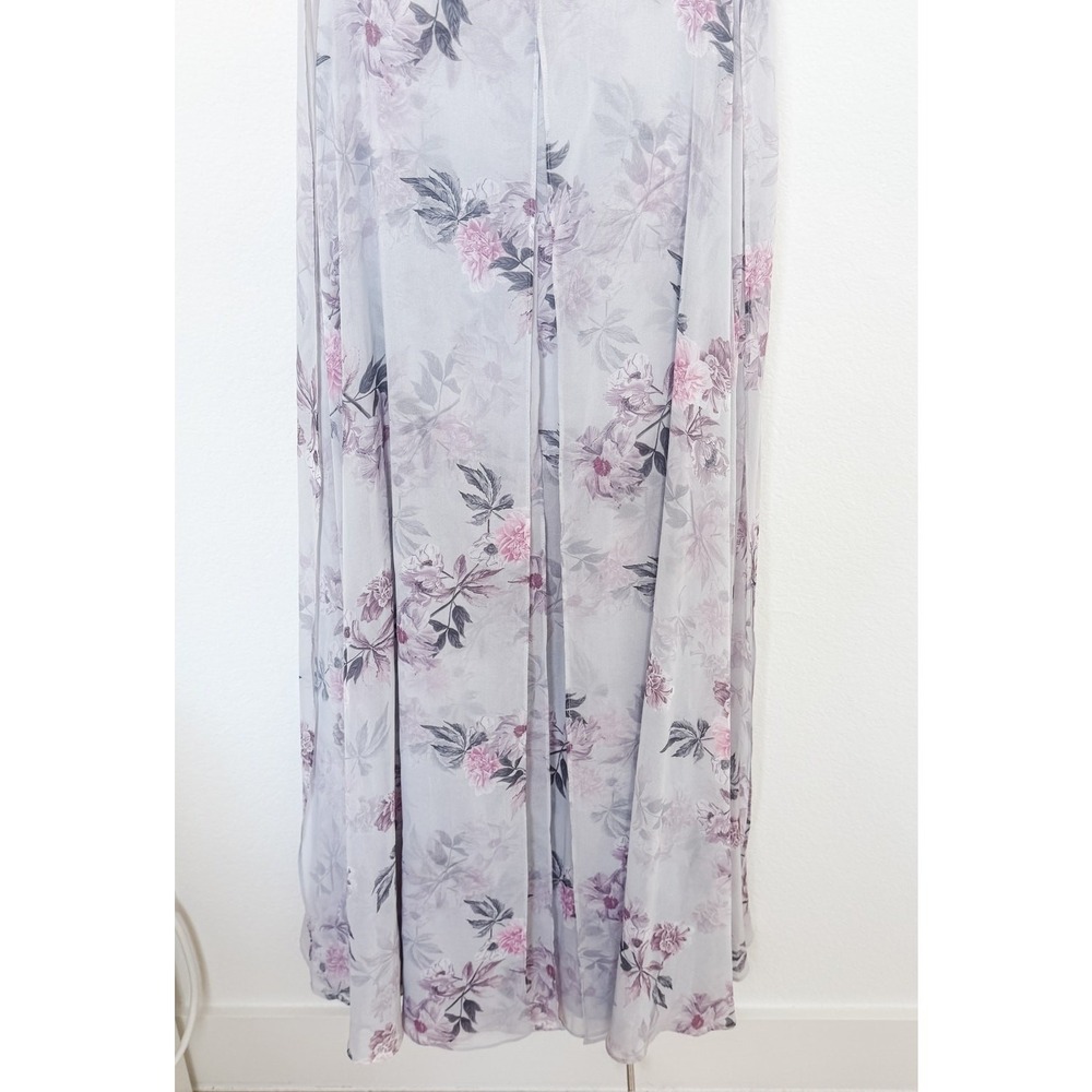Free People Floral Maxi Dress Size 12 Purple Lace Up Back Fairy Cottage Romantic - Picture 4 of 10